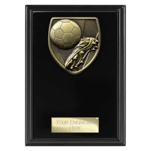 Cobra Plaque Football Boot and Ball Black Trophy HQ