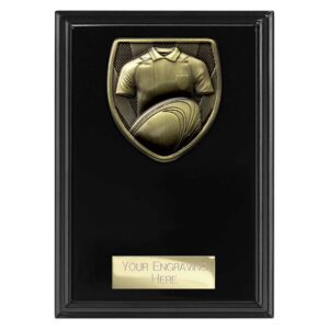 Cobra Plaque Rugby Shirt and Ball Black Trophy HQ