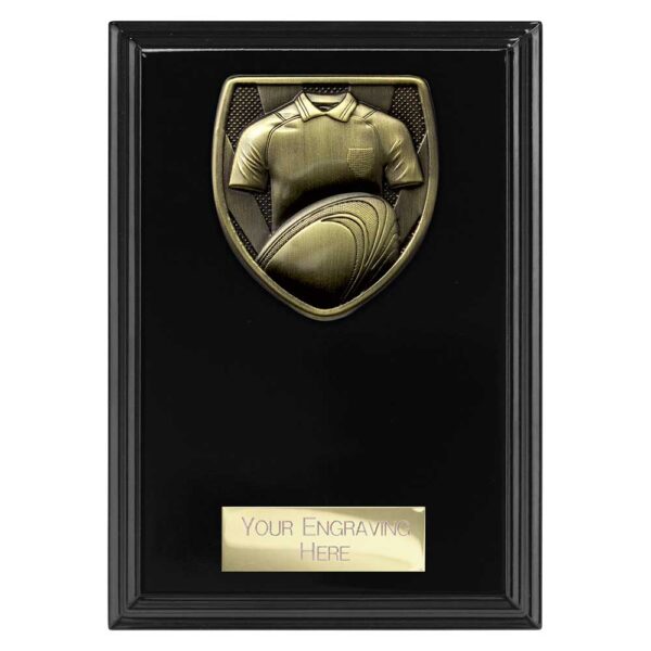 Cobra Plaque Rugby Shirt and Ball Black Trophy HQ