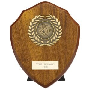 Reward Wreath Shield Walnut Trophy HQ