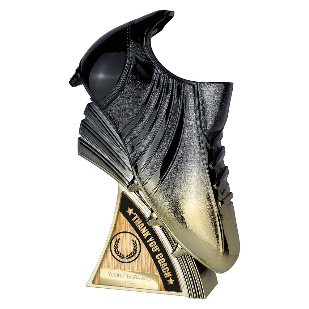 Power Golden Boot Trophy Thank You Coach Black and Gold Power Golden Boot Trophy Thank You Coach Black and Gold Trophy HQ 2