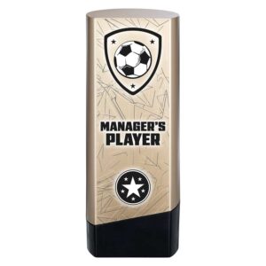 Prime Football Trophy Managers Player Black and Gold Trophy HQ