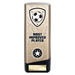 Prime Football Trophy Most Improved Player Black and Gold Trophy HQ
