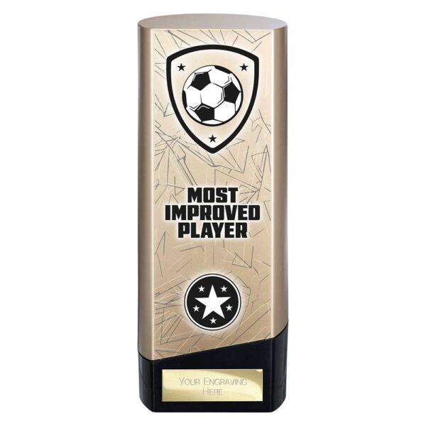 Prime Football Trophy Most Improved Player Black and Gold Trophy HQ