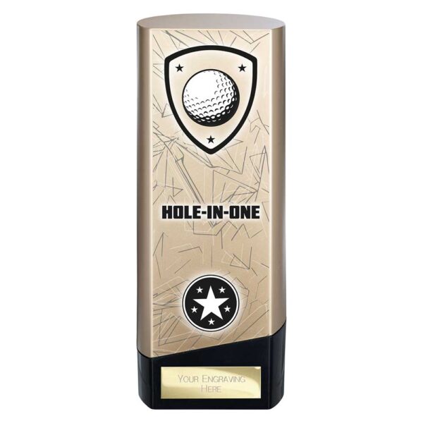 Prime Golf Trophy Hole in One Black and Gold Trophy HQ