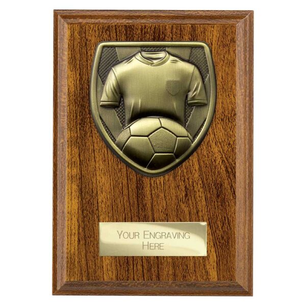 Cobra Plaque Football Shirt and Ball Walnut Trophy HQ