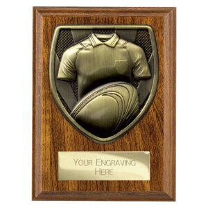 Cobra Plaque Rugby Shirt and Ball Walnut Trophy HQ