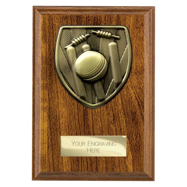 Cobra Plaque Cricket Walnut Trophy HQ