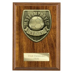 Cobra Plaque Most Improved Player Walnut Trophy HQ
