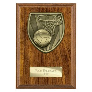 Cobra Plaque Netball Walnut Trophy HQ