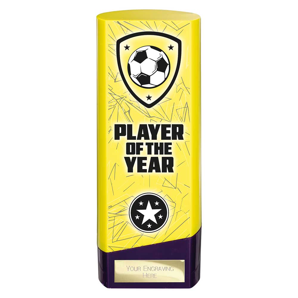 Prime Football Trophy Player of Year Yellow and Purple Trophy HQ Prime Football Trophy Player of Year Yellow and Purple Trophy HQ