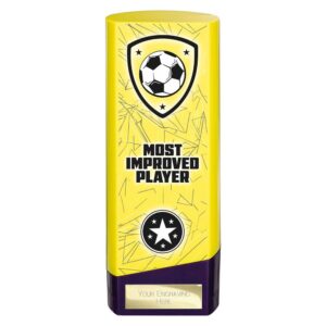 Prime Trophy Most Improved Player Yellow and Purple Trophy HQ