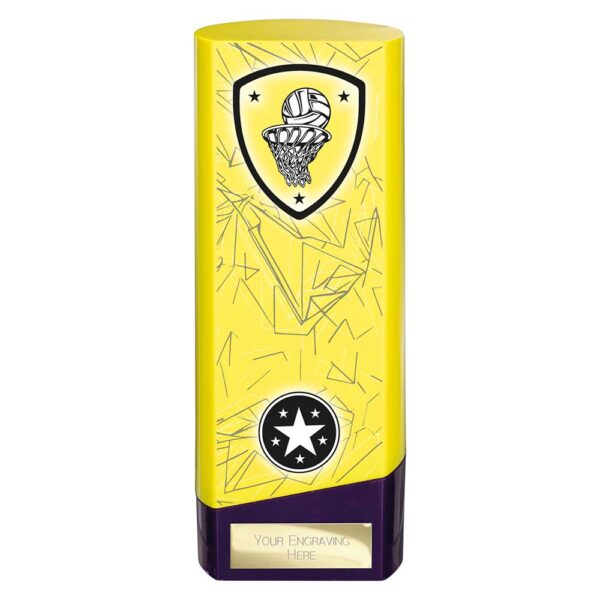 Prime Trophy Netball Yellow and Purple Trophy HQ