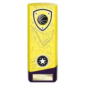Prime Trophy Basketball Yellow and Purple Trophy HQ