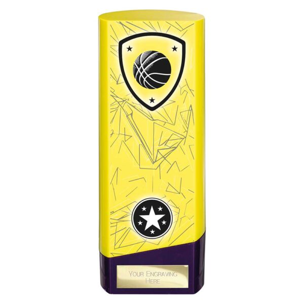 Prime Trophy Basketball Yellow and Purple Trophy HQ