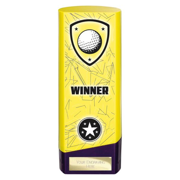 Prime Trophy Golf Yellow and Purple Trophy HQ
