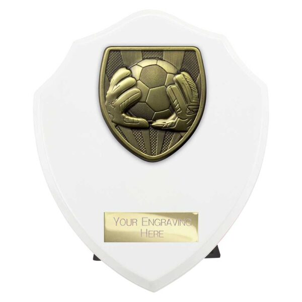 Cobra Shield Football Goal Keeper White Trophy HQ