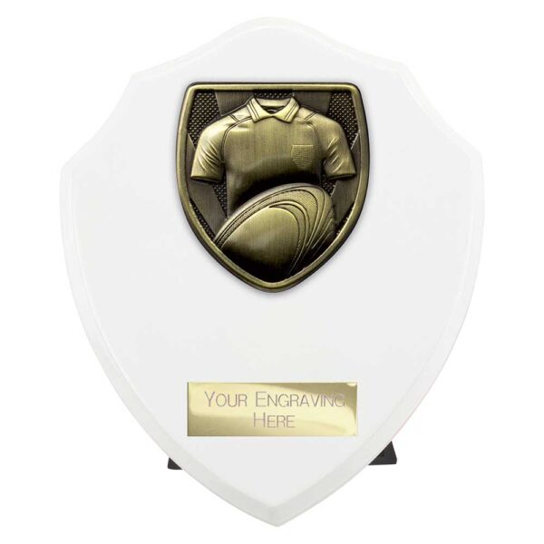 Cobra Shield Rugby Shirt and Ball White Trophy HQ