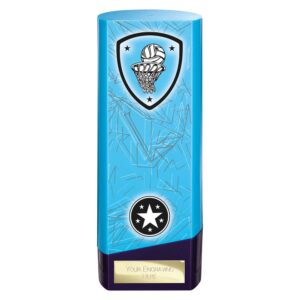 Prime Netball Trophy Blue and Purple Trophy HQ
