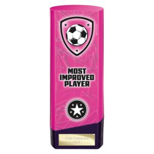 Prime Football Trophy Most Improved Player Pink and Purple Trophy HQ