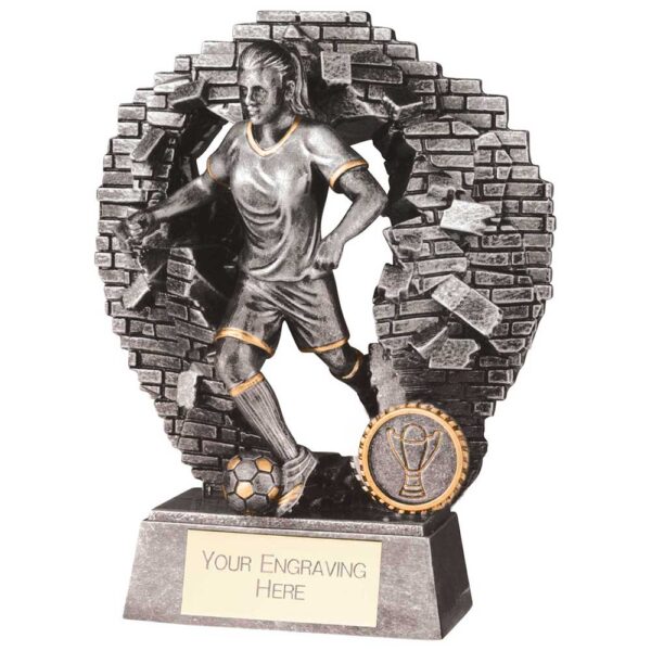 Blast Out Female Football Trophy Trophy HQ