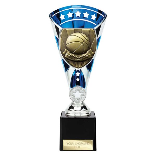 Cobra Star Trophy Cup Basketball Blue and Silver Trophy HQ