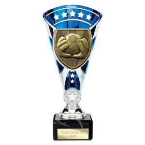 Cobra Star Trophy Cup Football Goal Keeper Blue and Silver Cobra Star Trophy Cup Football Goal Keeper Blue and Silver Trophy HQ 2