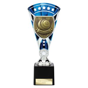 Cobra Star Trophy Cup Lawn Bowls Blue and Silver Trophy HQ