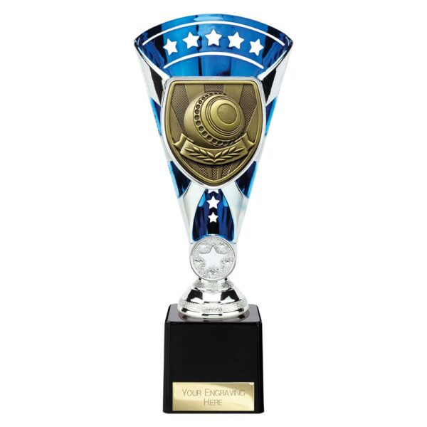 Cobra Star Trophy Cup Lawn Bowls Blue and Silver Trophy HQ