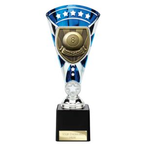 Cobra Star Trophy Cup Pool Blue and Silver Trophy HQ