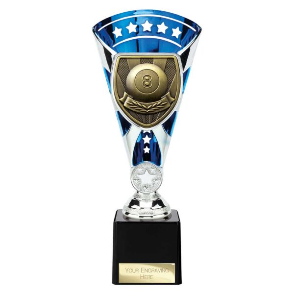 Cobra Star Trophy Cup Pool Blue and Silver Trophy HQ