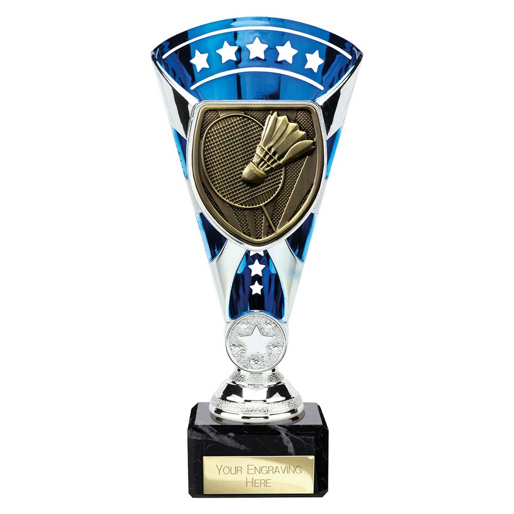 Cobra Star Trophy Cup Badminton Blue and Silver Trophy HQ Cobra Star Trophy Cup Badminton Blue and Silver Trophy HQ