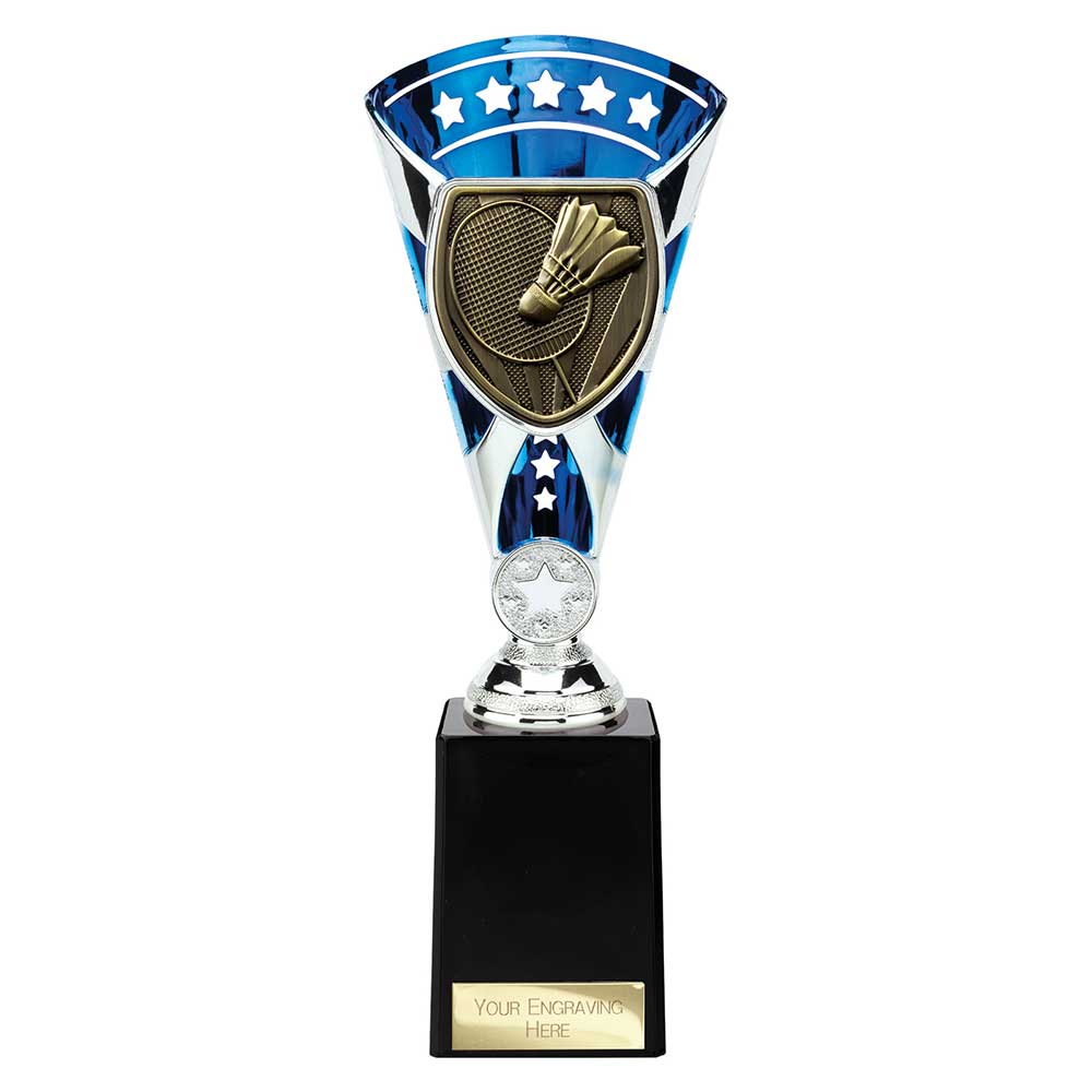 Cobra Star Trophy Cup Badminton Blue and Silver Trophy HQ Cobra Star Trophy Cup Badminton Blue and Silver Trophy HQ