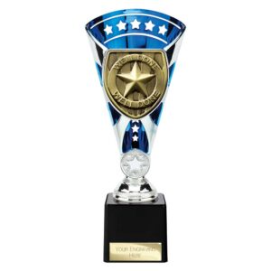 Cobra Star Trophy Cup Well Done Blue and Silver Trophy HQ