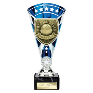 Cobra Star Trophy Cup Most Improved Player Blue and Silver Cobra Star Trophy Cup Most Improved Player Blue and Silver Trophy HQ 2