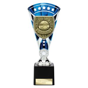 Cobra Star Trophy Cup Player of Match Blue and Silver Trophy HQ