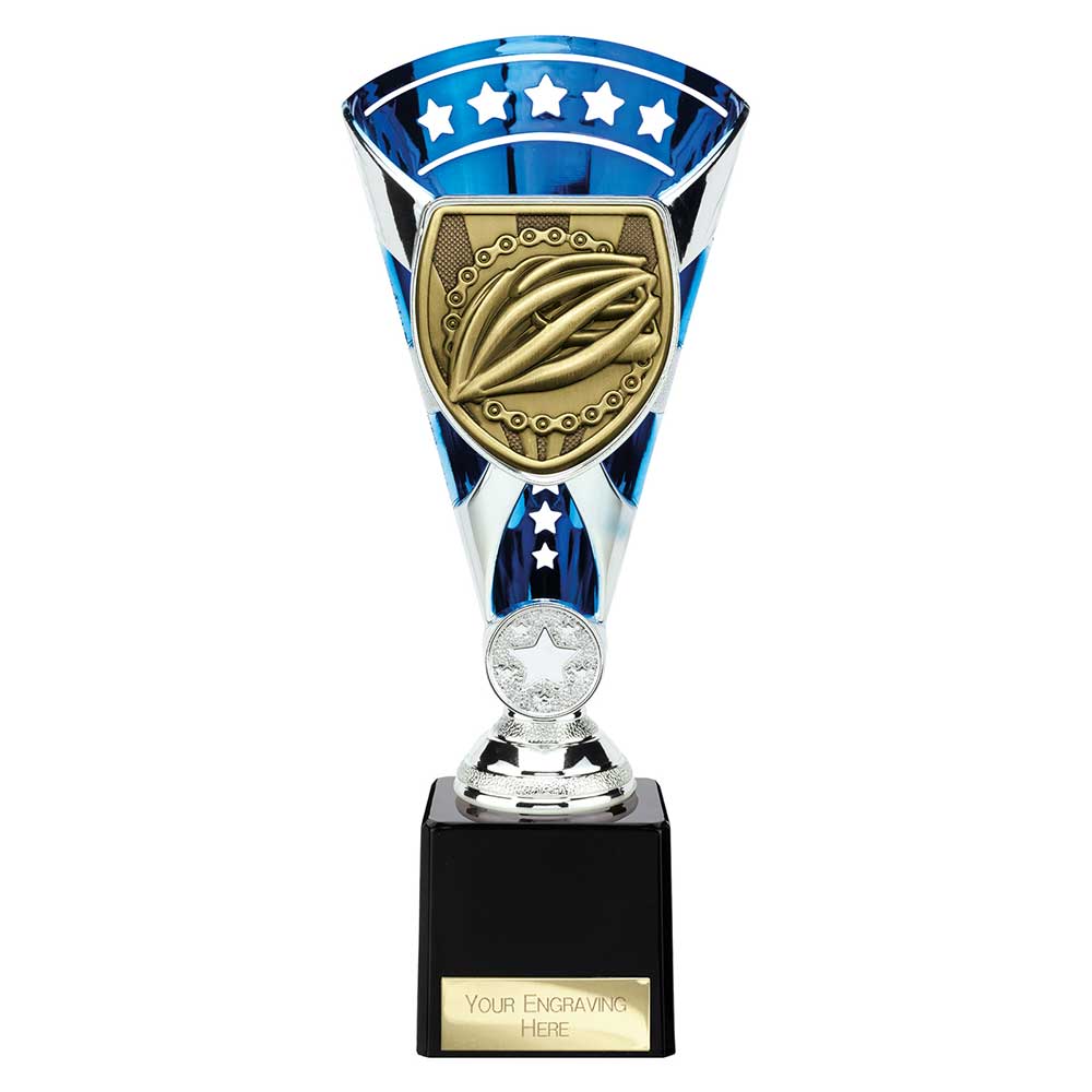 Cobra Star Trophy Cup Cycling Blue and Silver Trophy HQ Cobra Star Trophy Cup Cycling Blue and Silver Trophy HQ