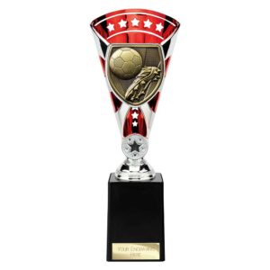 Cobra Star Trophy Cup Football Boot and Ball Red and Silver Cobra Star Trophy Cup Football Boot and Ball Red and Silver Trophy HQ