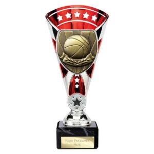 Cobra Star Trophy Cup Basketball Red and Silver Cobra Star Trophy Cup Basketball Red and Silver Trophy HQ