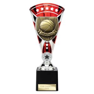Cobra Star Trophy Cup Basketball Red and Silver Trophy HQ