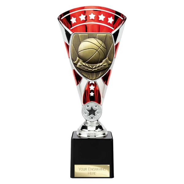 Cobra Star Trophy Cup Basketball Red and Silver Trophy HQ