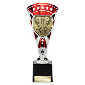 Cobra Star Trophy Cup Darts Red and Silver Trophy HQ