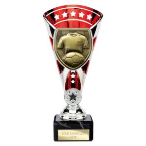 Cobra Star Trophy Cup Football Shirt and Ball Red and Silver Cobra Star Trophy Cup Football Shirt and Ball Red and Silver Trophy HQ