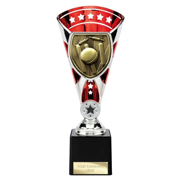 Cobra Star Trophy Cup Cricket Red and Silver Trophy HQ