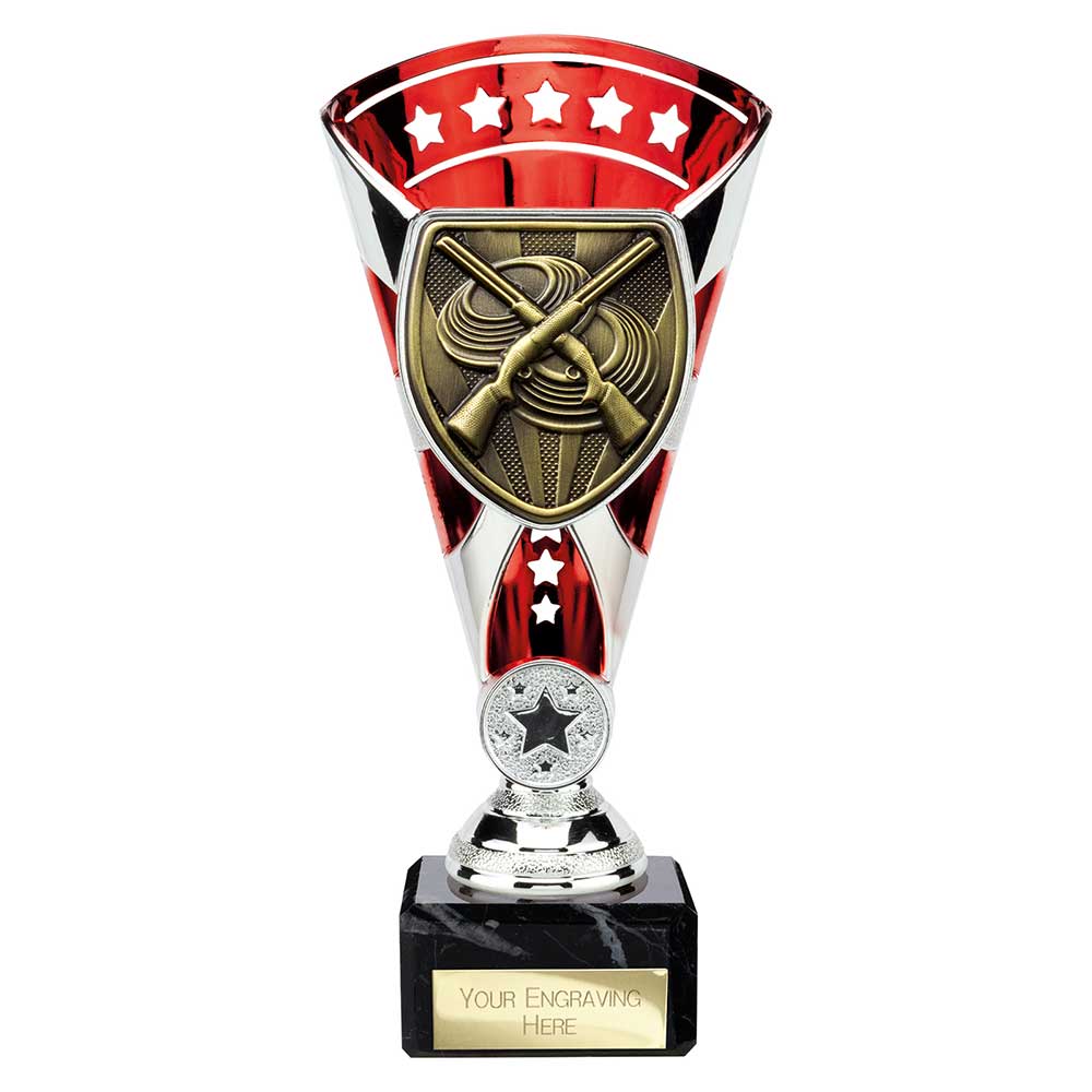 Cobra Star Trophy Cup Clay Pigeon Shooting Red and Silver Cobra Star Trophy Cup Clay Pigeon Shooting Red and Silver - Image 2