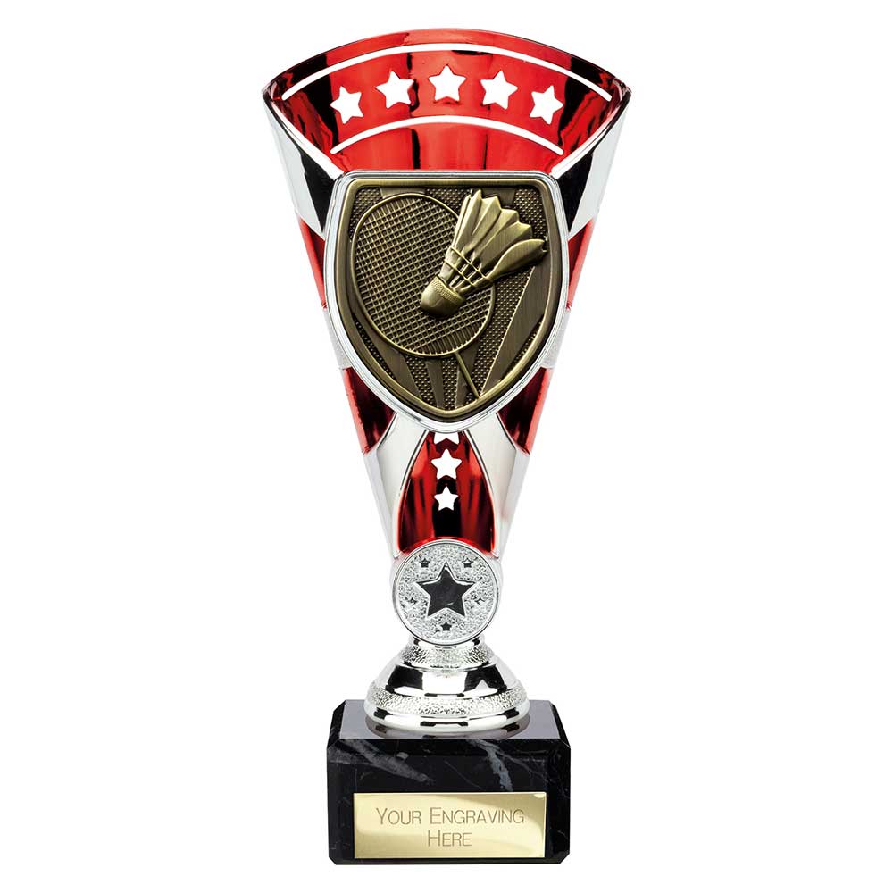 Cobra Star Trophy Cup Badminton Red and Silver Trophy HQ Cobra Star Trophy Cup Badminton Red and Silver Trophy HQ