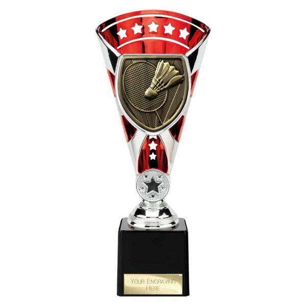 Cobra Star Trophy Cup Badminton Red and Silver Trophy HQ