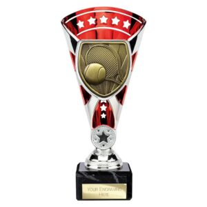 Cobra Star Trophy Cup Tennis Red and Silver Cobra Star Trophy Cup Tennis Red and Silver Trophy HQ 2