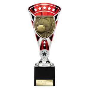 Cobra Star Trophy Cup Tennis Red and Silver Trophy HQ