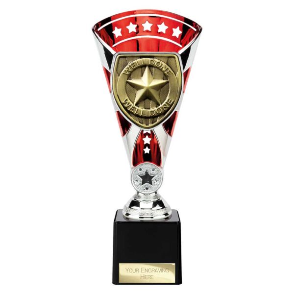 Cobra Star Trophy Cup Well Done Red and Silver Trophy HQ